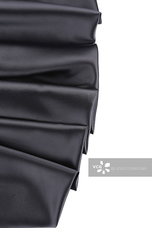 黑色丝绸柔软褶皱特写纹理，摩尔多瓦图片素材
