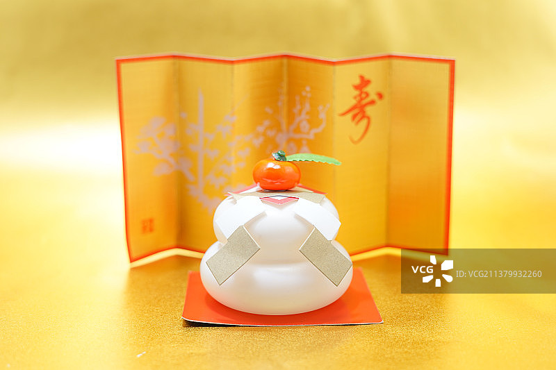 新年贺卡材料的镜饼图像图片素材