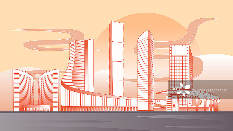 合肥城市建筑插画图片素材