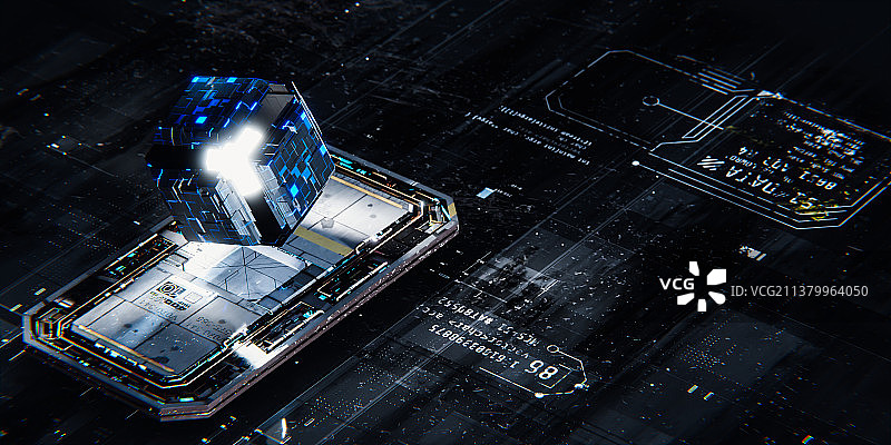 3D科技风格赛博朋克主题插画背景图片素材