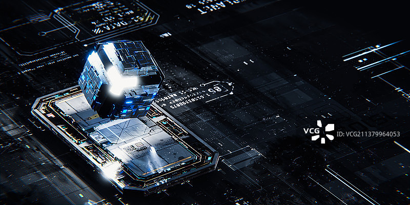 3D科技风格赛博朋克主题插画背景图片素材