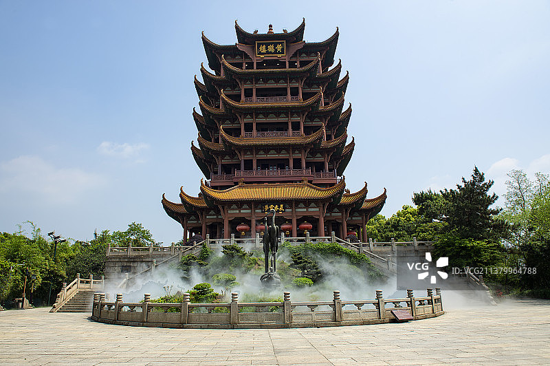 湖北武汉，黄鹤楼风景。图片素材