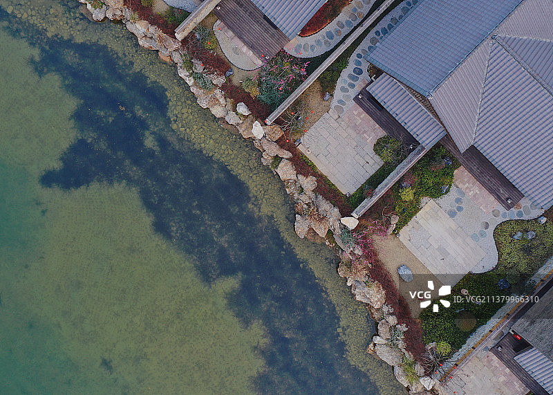 黄梅县东山小镇航拍图片素材