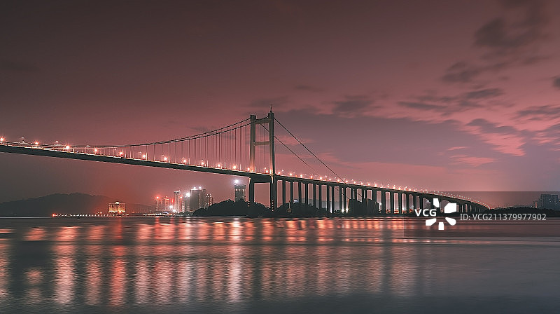 夜幕虎门大桥图片素材
