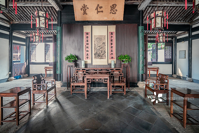 古代民居中堂客厅图片素材