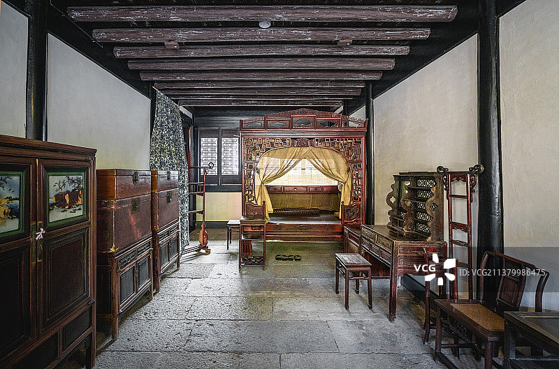 古代卧室场景图片素材