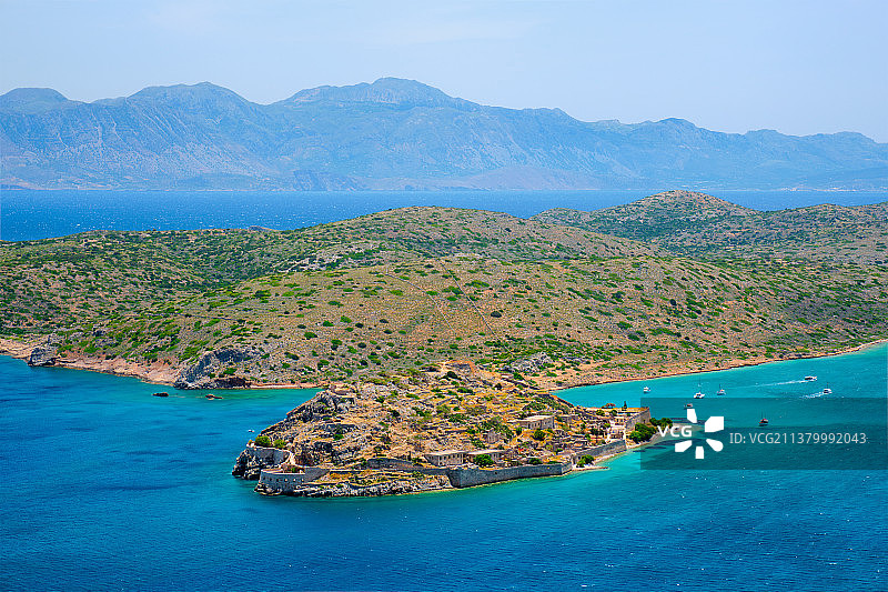 克里特岛斯皮纳龙格岛海景图片素材