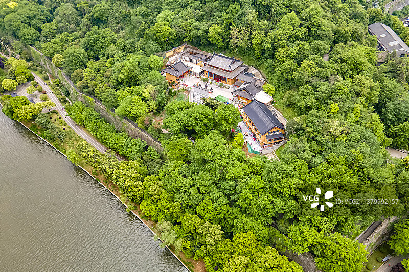 航拍南京狮子山中的图片素材