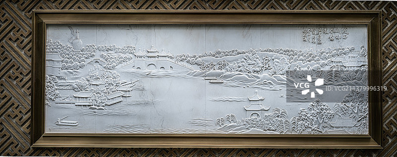 白色石材雕刻画图片素材