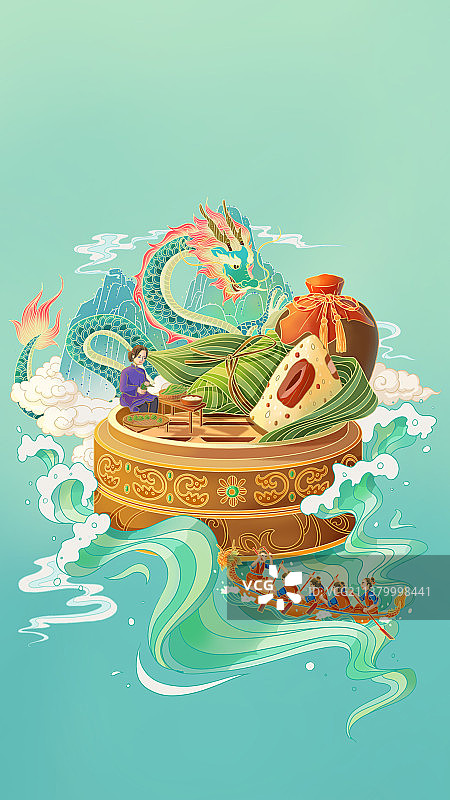 端午节粽子龙图片素材