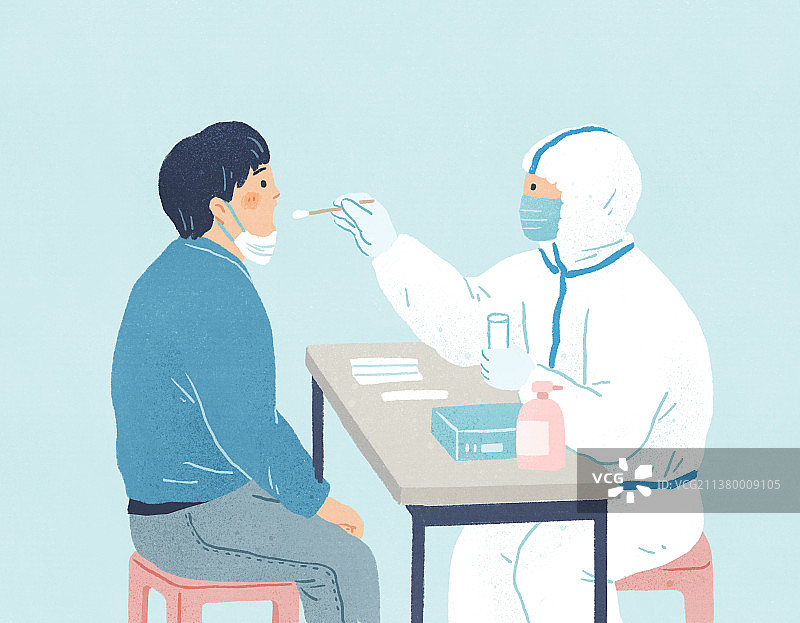 穿防护服做核酸检测的医生图片素材