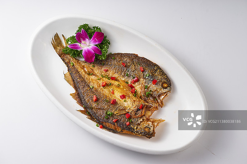 海鲜香煎黄花鱼图片素材