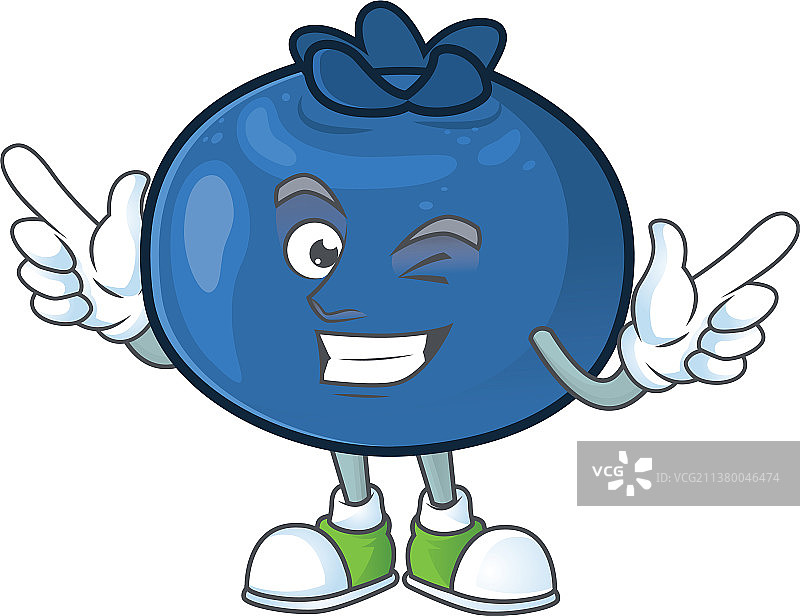 眨眼卡通趣味蓝莓水果吉祥物图片素材