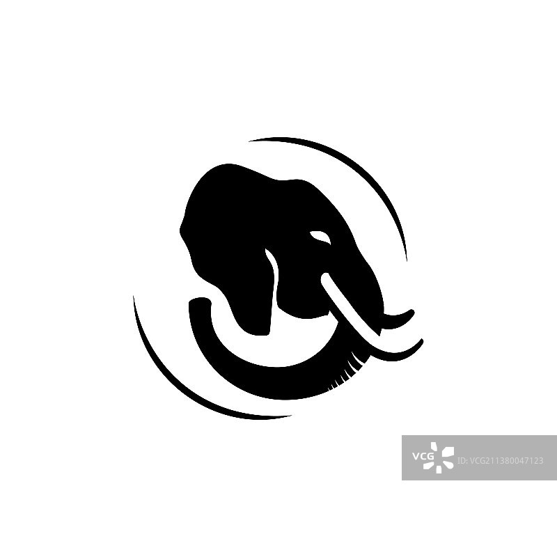 大象头部logo设计元素图片素材