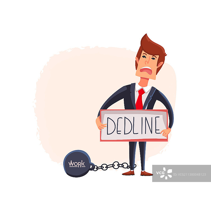 男子没有时间完成任务，截止日期图片素材