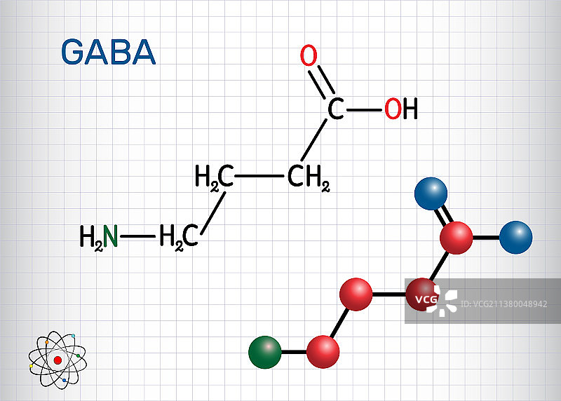 γ-氨基丁酸GABA分子图片素材