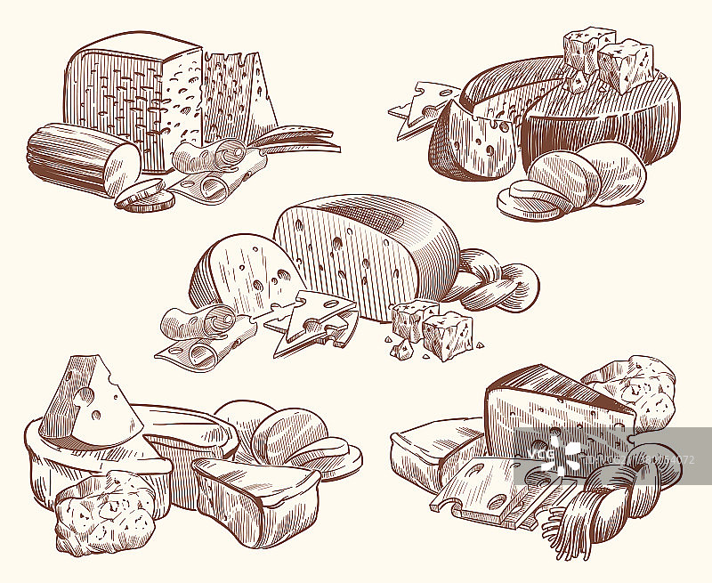 奶酪艺术素描作品图片素材