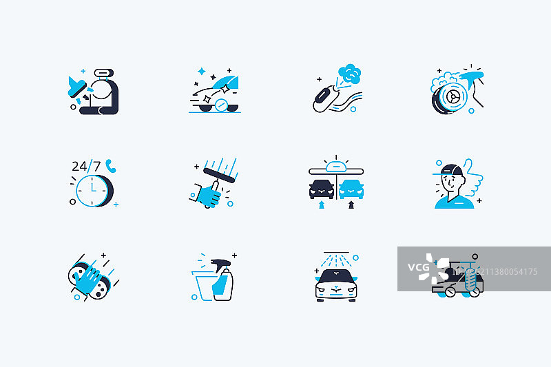 洗车图标集图片素材