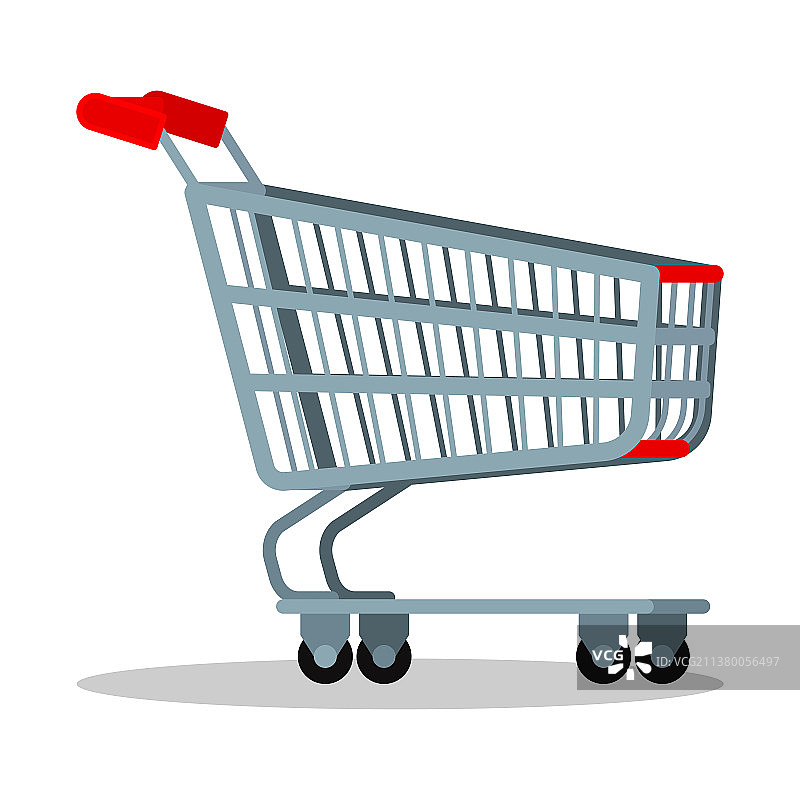 空超市镀铬金属手推车图片素材