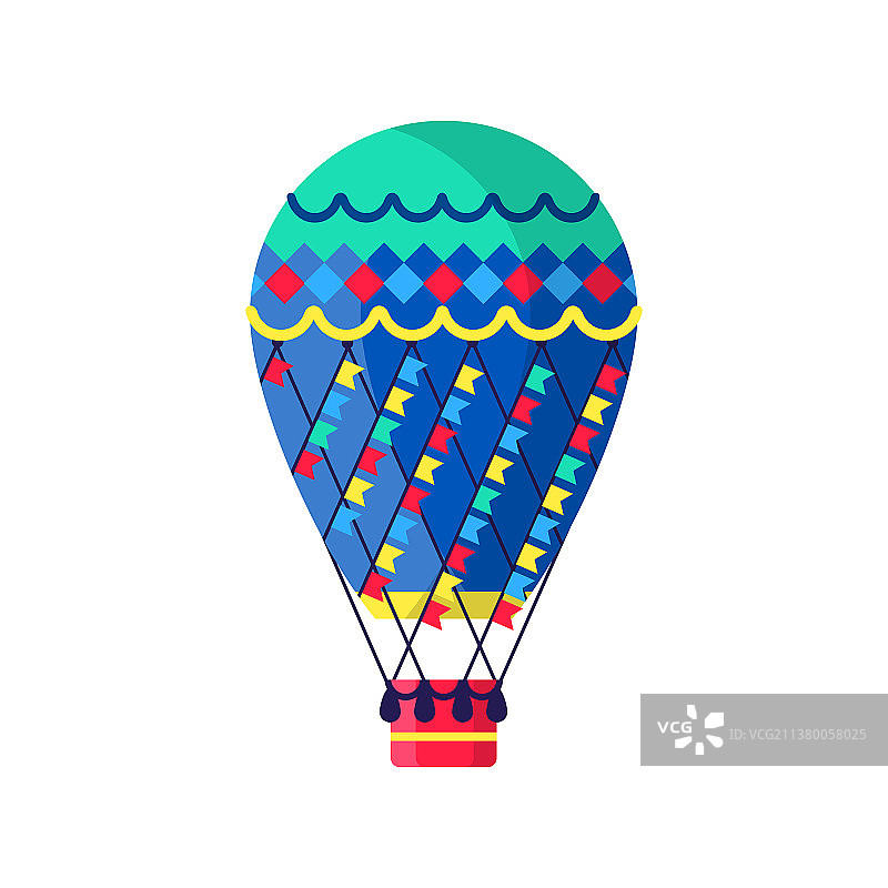 扁平风格的热气球图片素材