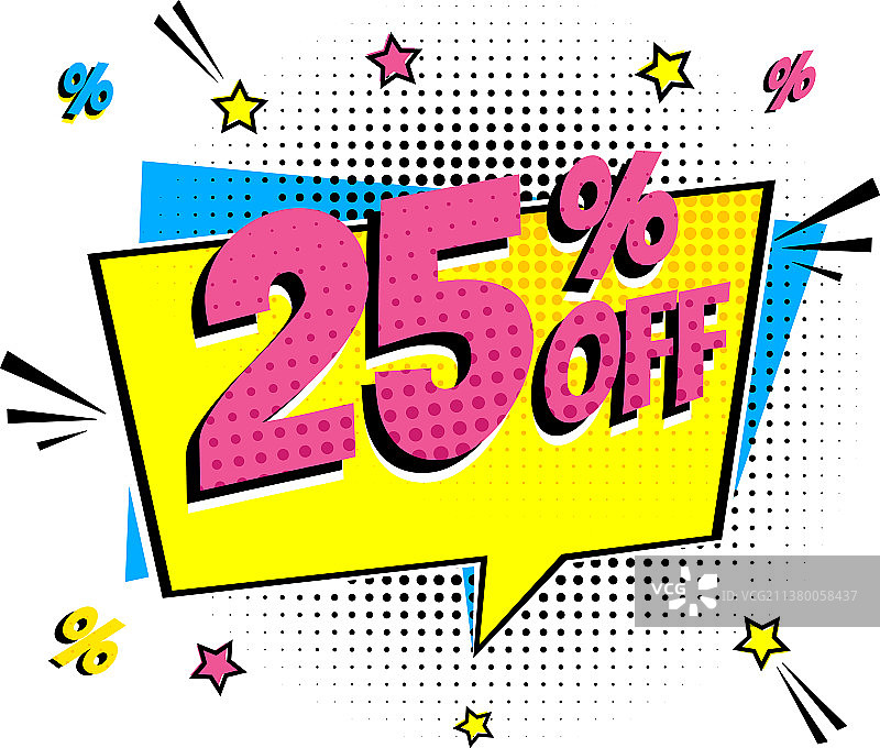 漫画字体5折促销语音气泡图片素材