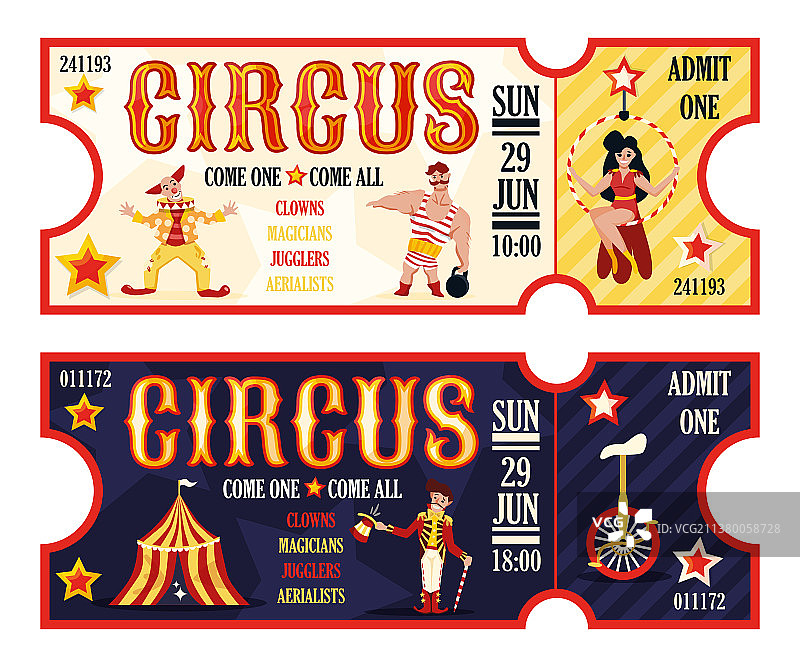 复古马戏团门票图片素材