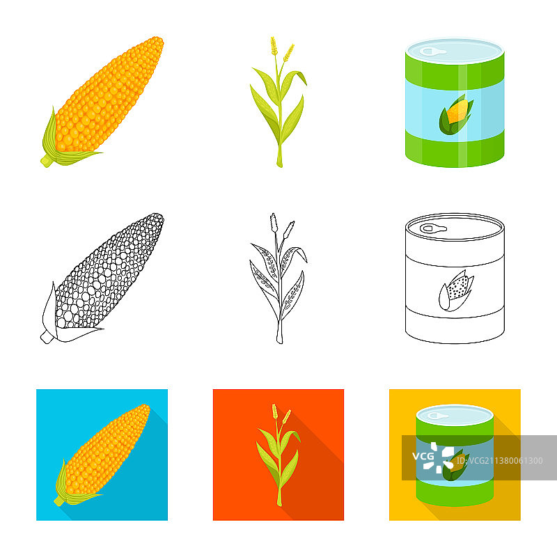 独立的玉米地和蔬菜标志图片素材