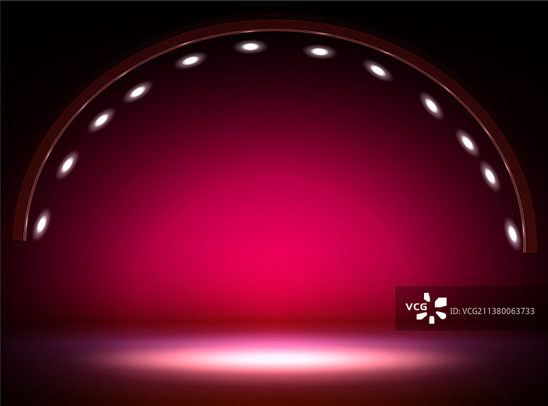 黑暗中的舞台灯光圆形投影仪图片素材