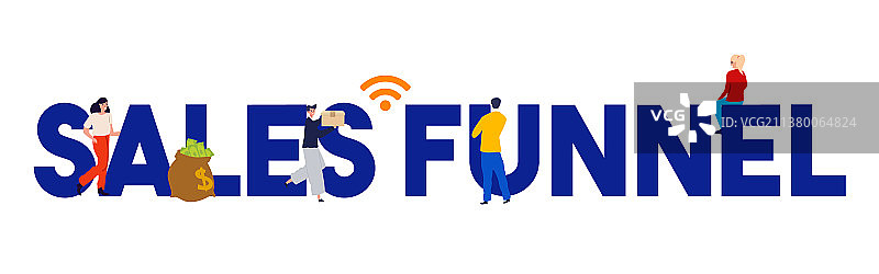 数字销售漏斗生成图片素材