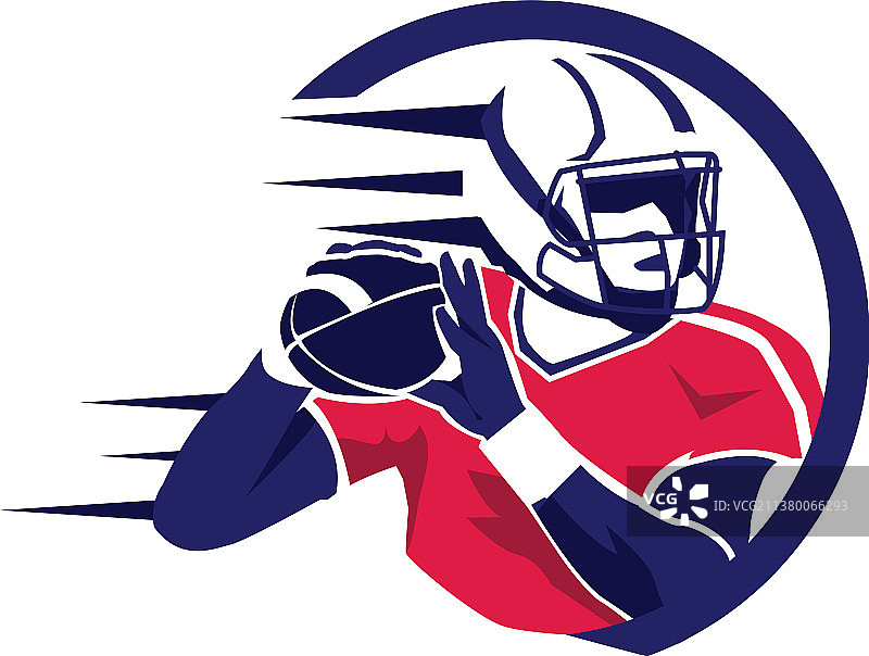 手持橄榄球的美式橄榄球运动员图片素材