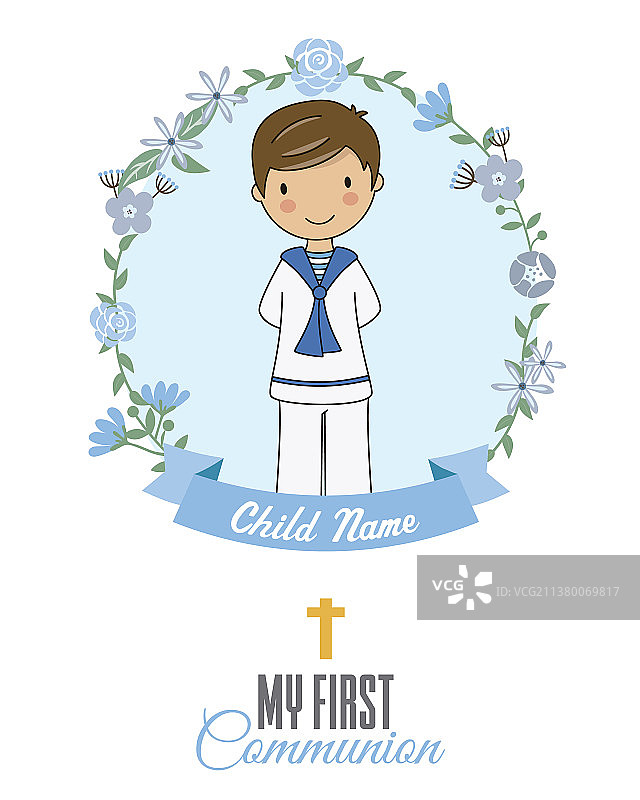 我的第一次圣餐邀请函图片素材