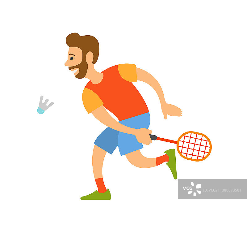 羽毛球运动员挥拍击球图片素材