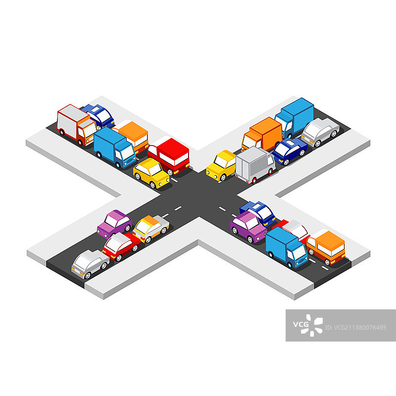 2.5D十字路口图片素材