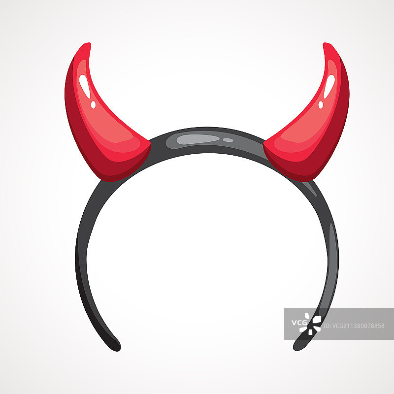 卡通恶魔角发带图标图片素材