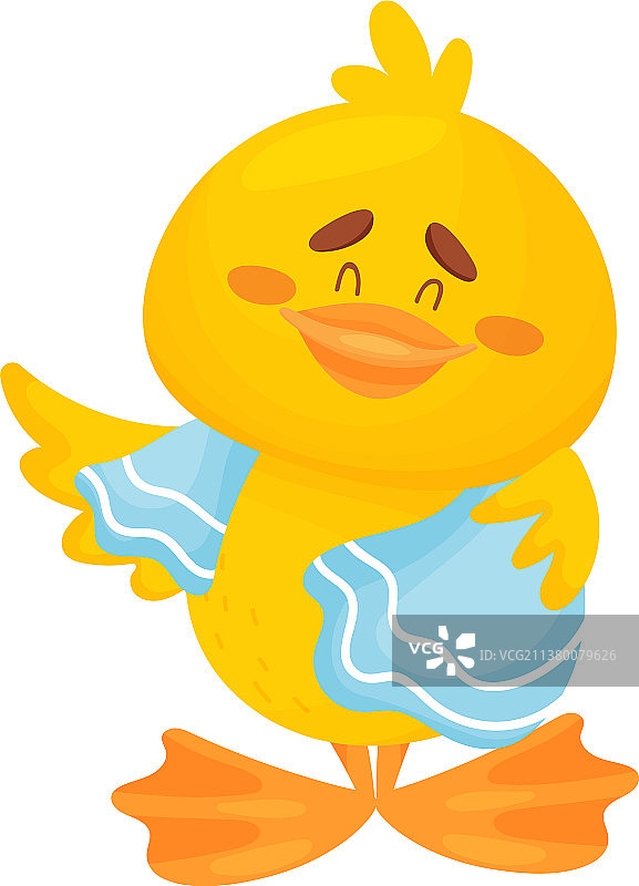 用毛巾擦拭的可爱小鸭子图片素材