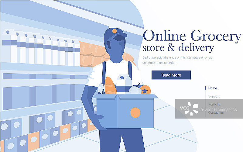 在线杂货扁平现代设计图片素材