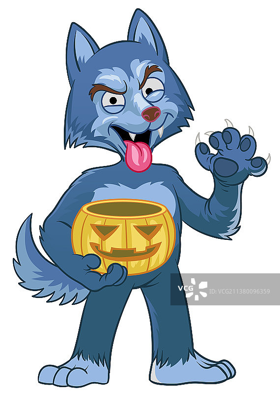 万圣节狼人卡通形象图片素材