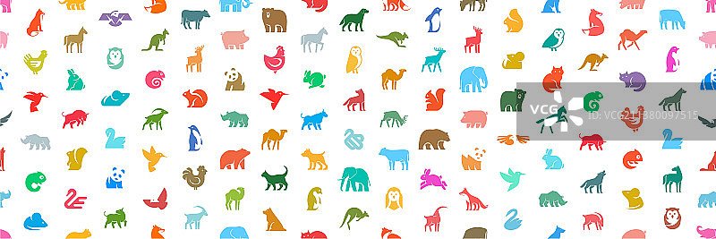 动物标志无缝图案图片素材