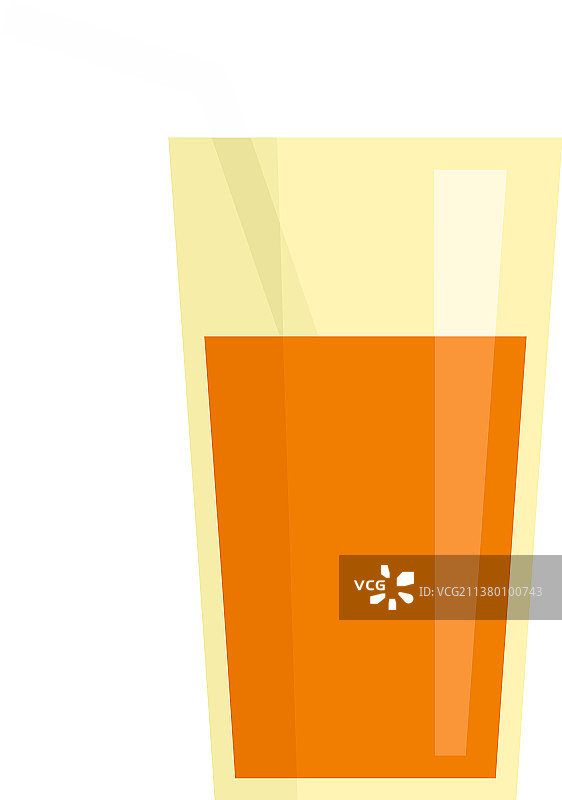 胡萝卜汁玻璃杯图标扁平风格图片素材