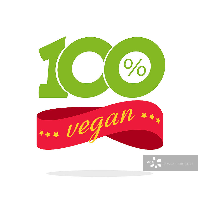 100%纯素食品标签或徽章图标图片素材