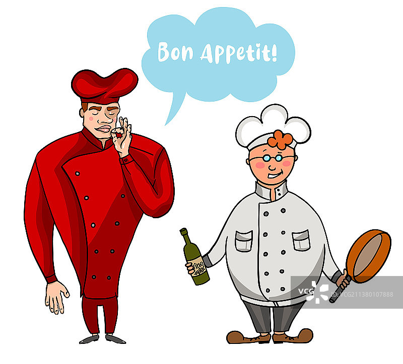 卡通风格的两种厨师形象图片素材