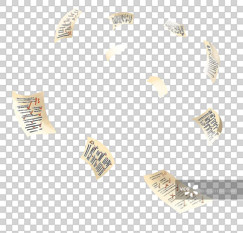 飞起的试卷图片素材