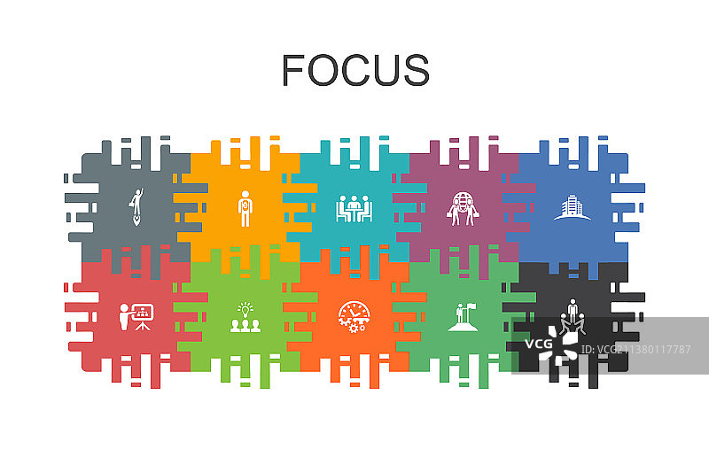 扁平风格聚焦卡通模板图片素材