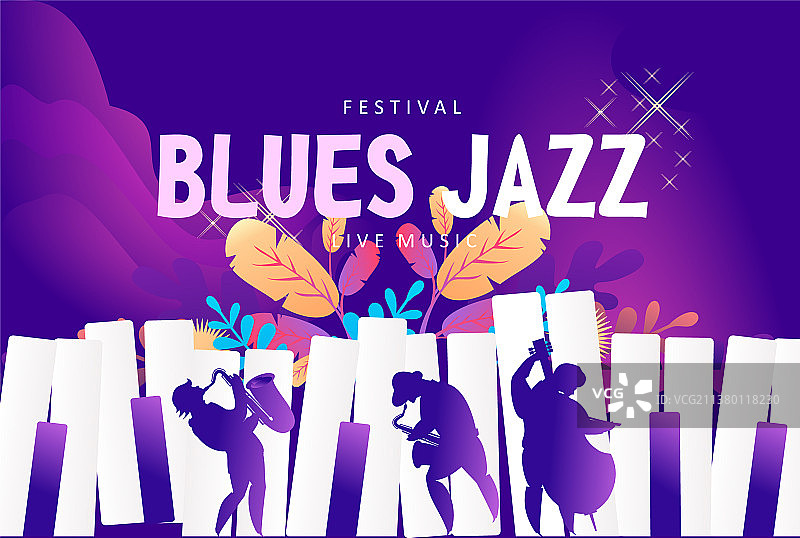 蓝调爵士乐banner图片素材