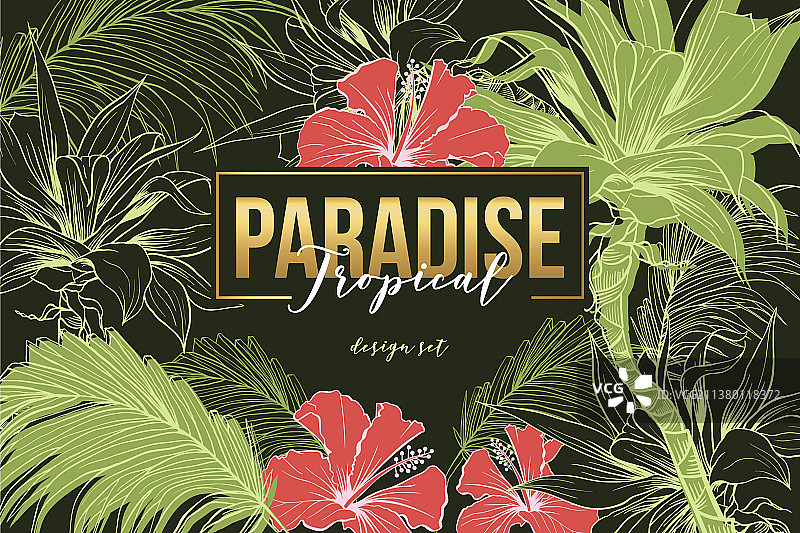 热带天堂banner模板图片素材