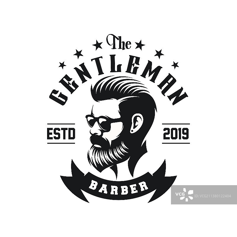 精美蓄胡子男人logo设计图片素材
