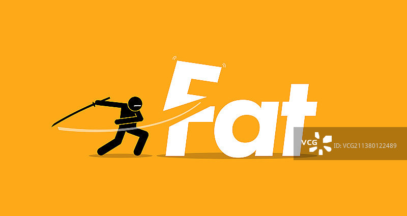 切割不健康的脂肪食物以保持健康饮食图片素材