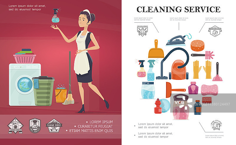 卡通清洁服务概念图片素材