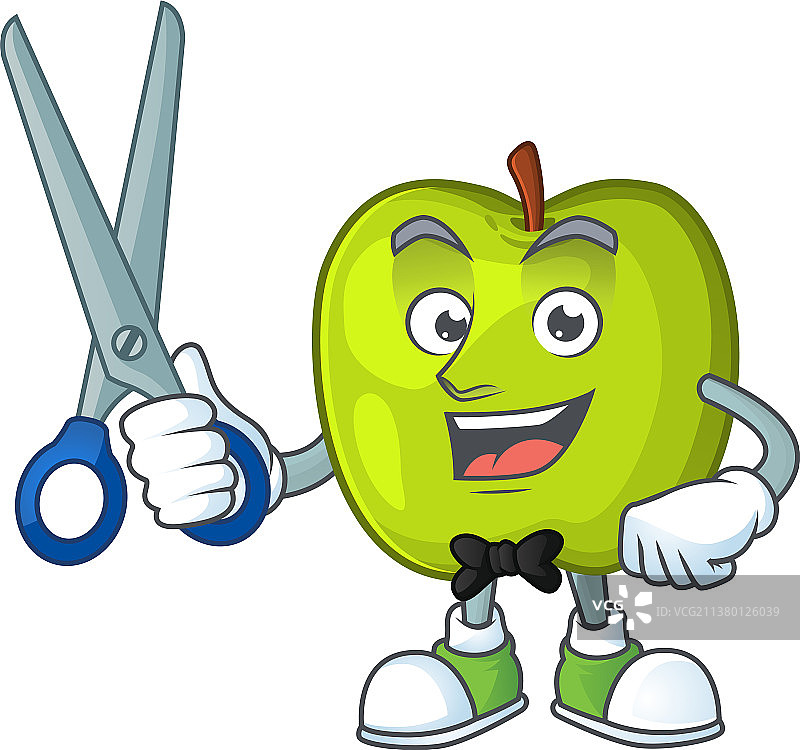 青苹果理发师卡通形象图片素材