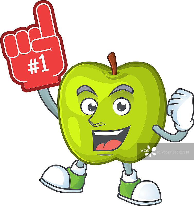 泡沫手指史密斯奶奶苹果形象图片素材